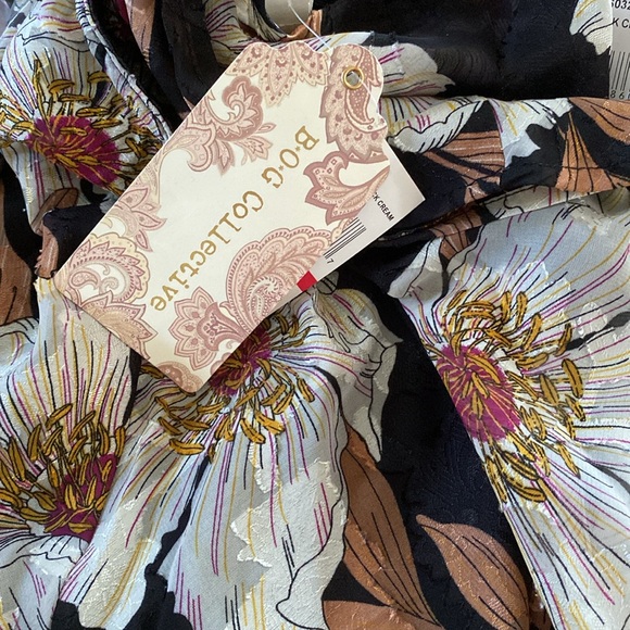 NWT BOG Collection RHO BLACK FLORAL SLIP SKIRT - Picture 6 of 6